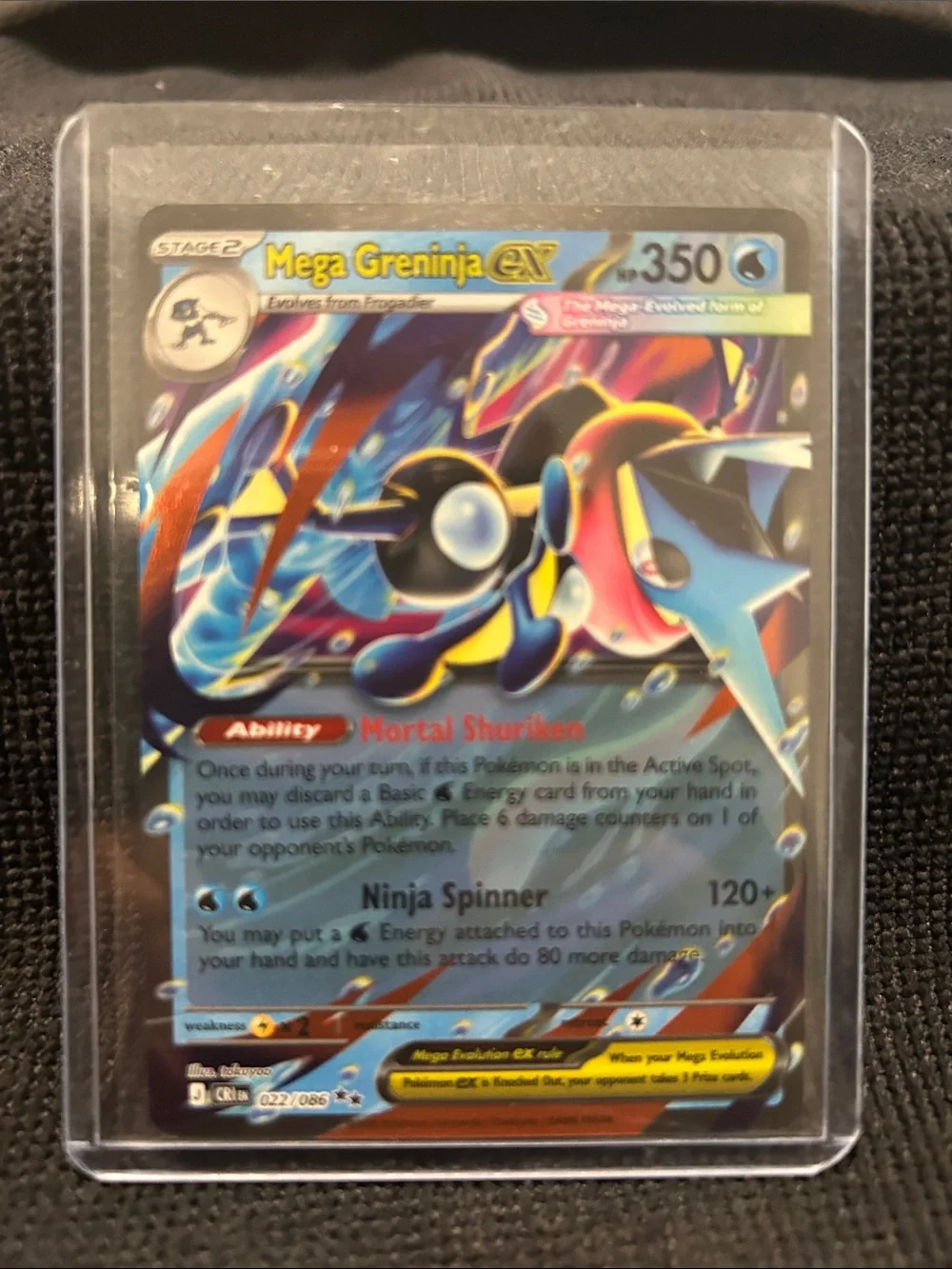 Pokemon Mega Greninja EX Holo Blue Black Yellow